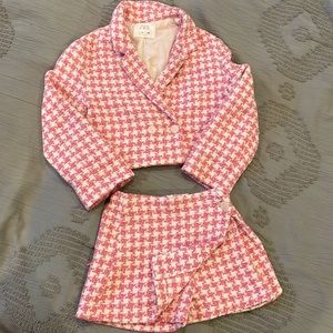 Girls Zara two piece girls jacket & skirt/shorts